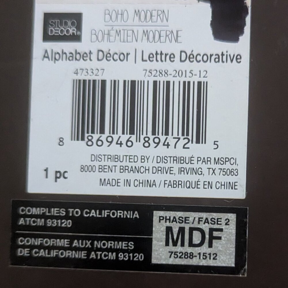NWT Polka Dot Letter 'y' Wood Sign Grey Lowercase Michael's Fall Home Wall Decor - Picture 7 of 7
